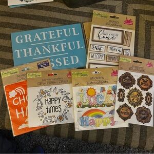 Grateful Craft Sticker Set, Stencils, Transfer with Inspirational Designs